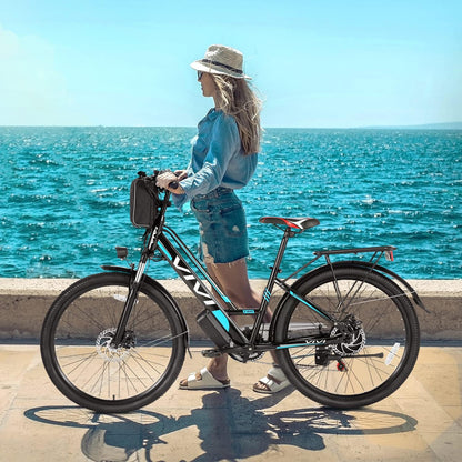 Vivi Electric Bike 26" City Commuter Electric Bike 48V 500W Step-Through Electric Bike 19.8MPH Electric Cruiser Bike Beach Bike with Cruise Control, UL2849 Certified