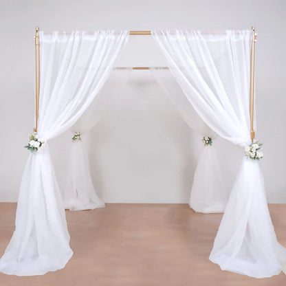 Efavormart 10ft | 4 Post Gold Metal DIY Photography Backdrop Stand, Wedding Arch Canopy Tent