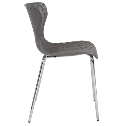 BizChair 4 Pack Contemporary Design Orange Plastic Stack Chair