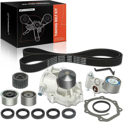 A-Premium 13PCS Engine Timing Belt Kit + Water Pump W/Tensioner Compatible with Subaru Outback 2000-2005, Forester Impreza 1999-2005 & Saab 9-2X 92X 2005-2006 - 2.2L 2.5L, Replace# 2928273H10