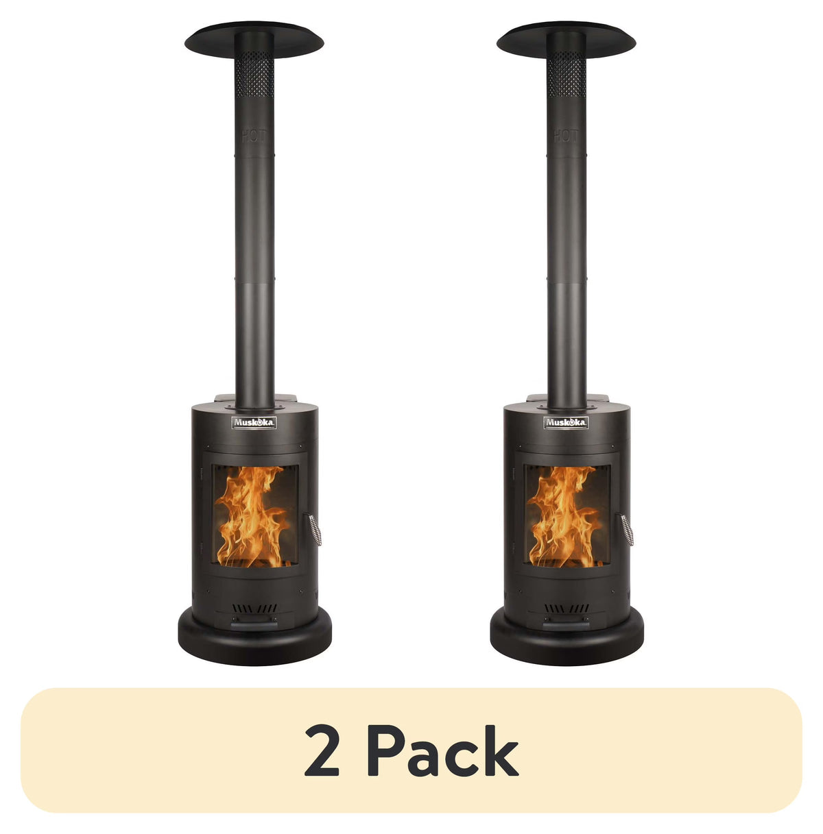 Muskoka 84" High 75,000 BTU Black Steel Wood Pellet Patio Heater
