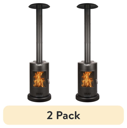 Muskoka 84" High 75,000 BTU Black Steel Wood Pellet Patio Heater