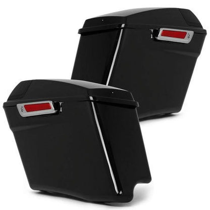 Kojem Hard Saddle Bags for 1993 - 2013 Harley Road King Glide Vivid Black Lockable Saddlebags
