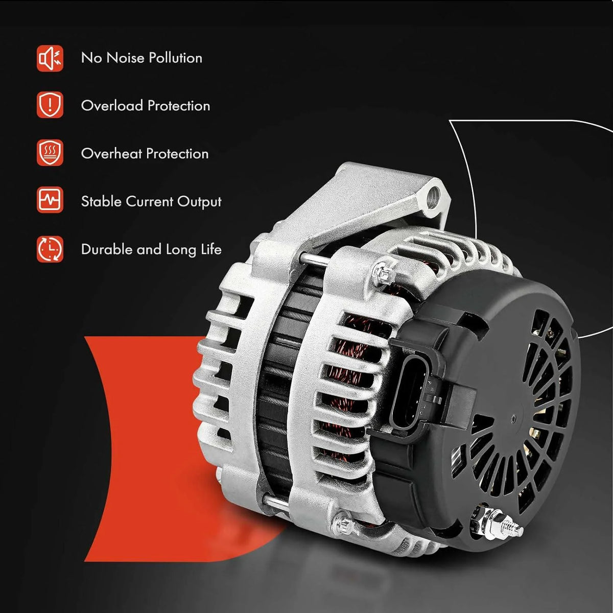 A-Premium Alternator with 12V 130A for Honda Odyssey 2005-2007, Pilot 2005-2008, Ridgeline 2006 & Acura MDX - 3.2L 3.5L