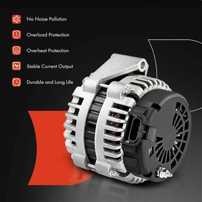 A-Premium Alternator with 12V 130A for Honda Odyssey 2005-2007, Pilot 2005-2008, Ridgeline 2006 & Acura MDX - 3.2L 3.5L