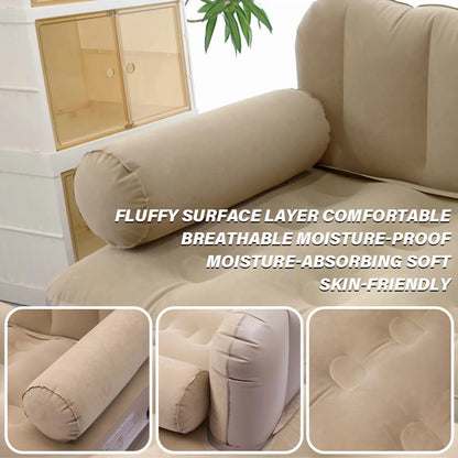 3-Min Fast Inflation Sofa Bed with Pump, Foldable Inflatable Couch for Indoor & Outdoor Camping, Guest Bed, Minimalist Modern Inflatable Furniture