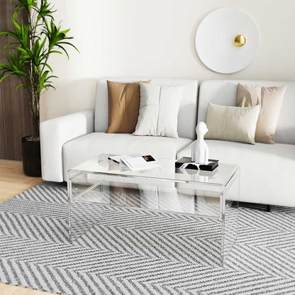 Ageszoe Coffee Table with Storage Shelf ,Acrylic Modern Clear End Table,Kid's Table for Livingroom, 32"L x 16"W x 16"H"