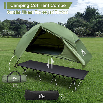 Night Cat Camping Cot Tent Waterproof 1 Person Off-Road Combo