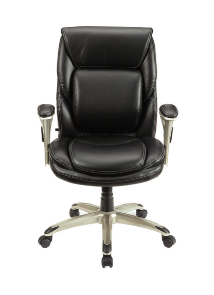 Serta Executive Manager Chair with Adjustable Lumbar Support and Comfort Coils, Black