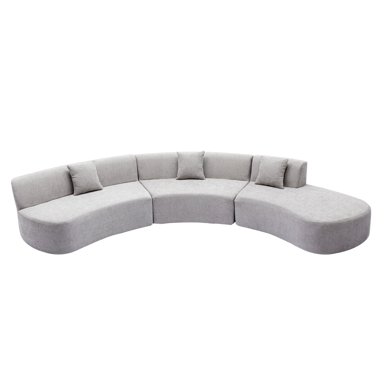 Harper & Bright Designs Modern Curved Floor Sofa Set, Modular Sectional Sponge Couch for Living Room, 2 PC Free Combination No Assembly Foam-Filled Sofa, Beige