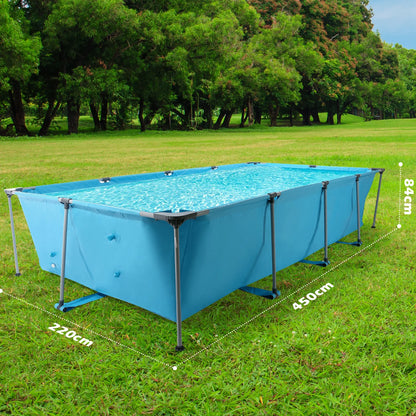 10FT Large Swimming Pool Framed Rectangle Above Ground Durable Easy to Assemble for Endless Water Play