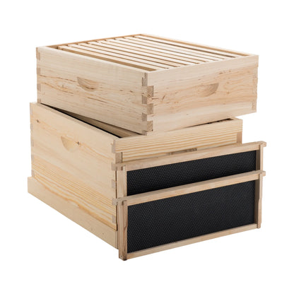 Preenex Langstroth Beehive Kit with Metal Roof, Wooden, Multi-color