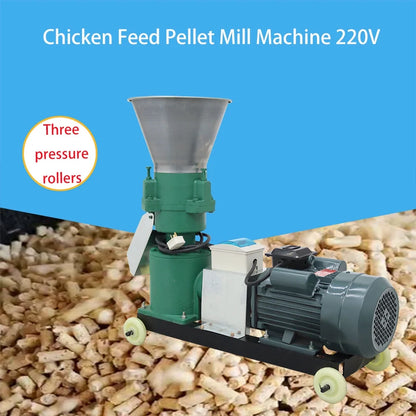 EQCOTWEA Animal Feed Pellet Mill Machine 8MM Pellet Fodder Press Pelletizer for Chicken 180-200KG/H 220V