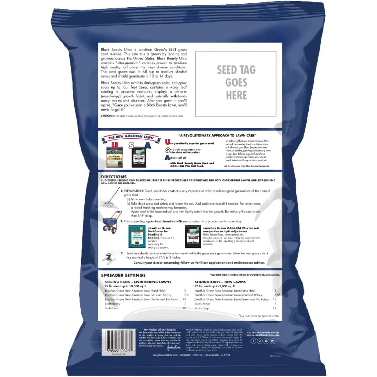 Jonathan Green 10323 Black Beauty Ultra Grass Seed Mix, 25 Pounds