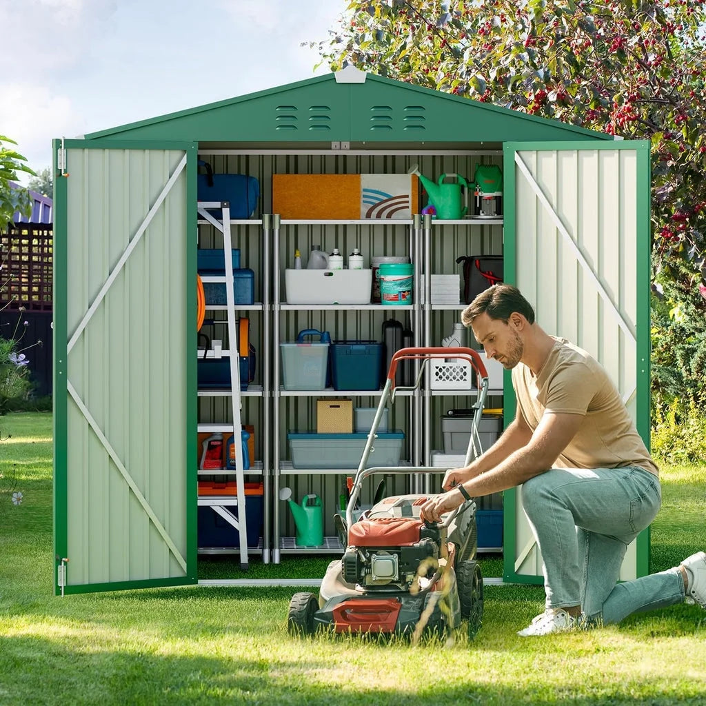 6' x 4' Outdoor Storage Shed on Sale, Aiho Shed & Outdoor Storage Clearance, Metal Storage Shed for Outside, Backyard, Garden & Patio - Dark Gray