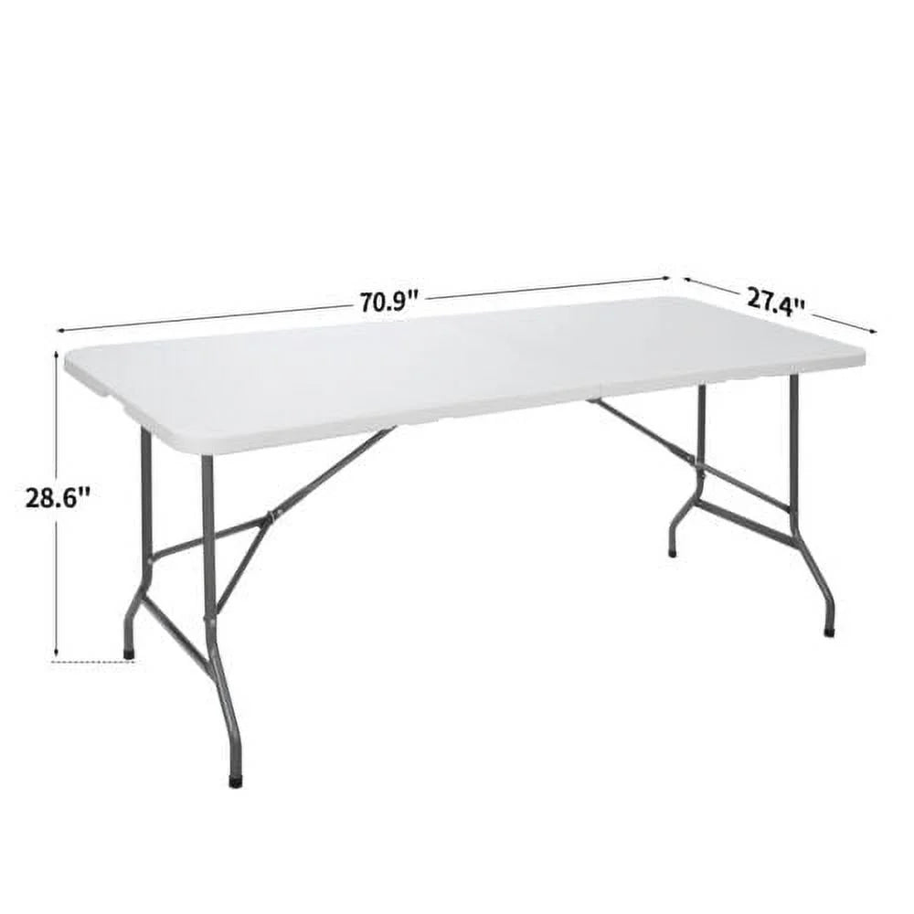 HXYHJ 3/4/6/8 FT Plastic Folding Tables - Ultra - Portable, Durable for Indoor & Outdoor Use - Ideal for Picnics, Camping, Parties and More-6 FT