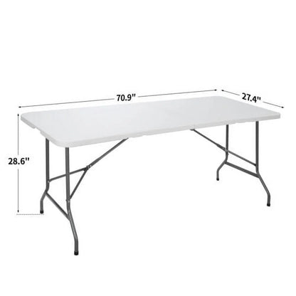 HXYHJ 3/4/6/8 FT Plastic Folding Tables - Ultra - Portable, Durable for Indoor & Outdoor Use - Ideal for Picnics, Camping, Parties and More-6 FT