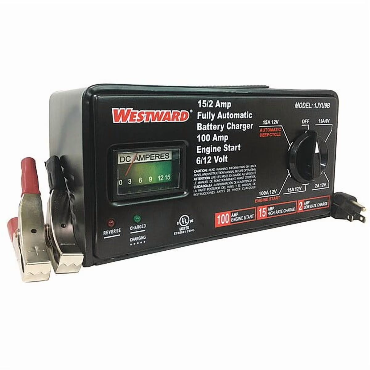 Westward Battery Charger,6/12V (A),100 A Start 1JYU9
