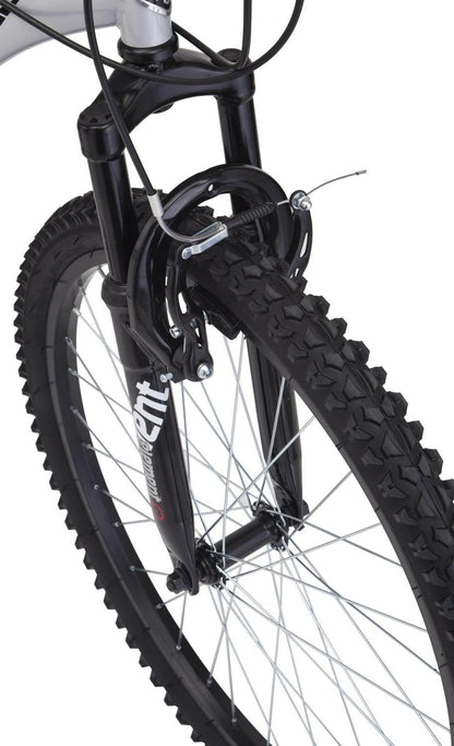 Mongoose Ledge 2.1 Mountain Bike. 24-inch wheels. 21 speeds. boys frame. Silver/Red