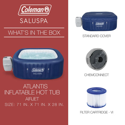 SaluSpa LED Spa Waterfall Accessory w/Coleman Atlantis Inflatable Hot Tub
