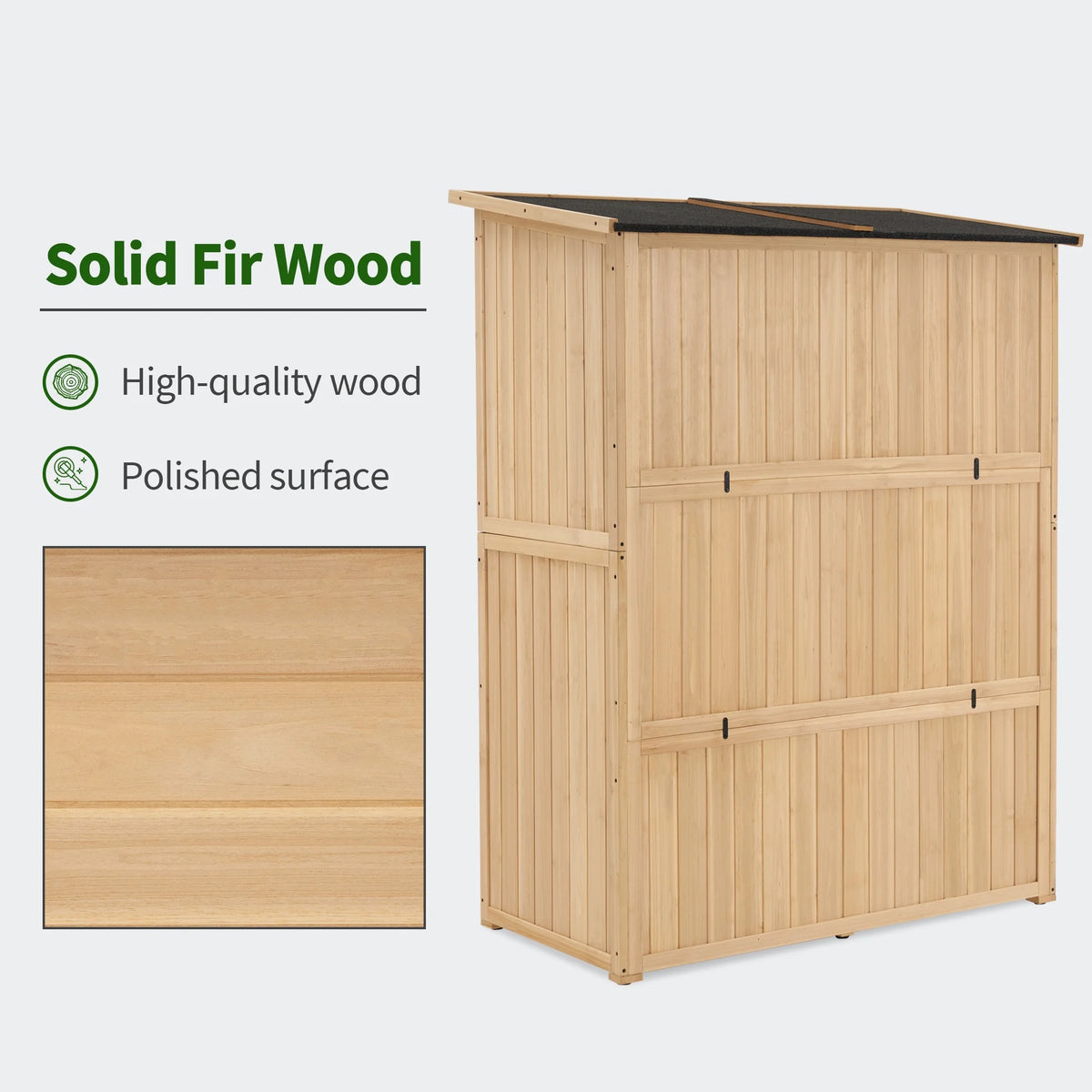 MCombo Outdoor Wood Storage Cabinet, Garden Tool Shed 1900