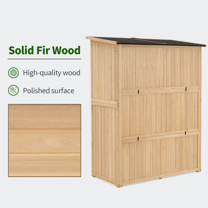 MCombo Outdoor Wood Storage Cabinet, Garden Tool Shed 1900