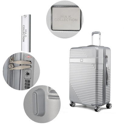 MKF Collection Felicity Extra Large & Large Hardside Luggage 2 pcs, Luxurious Travel Suitcase by Mia K - Rose Gold