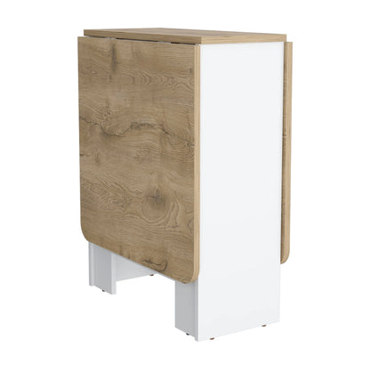 Gateleg Folding Table Space-Saving with Compact Design White / Macadamia