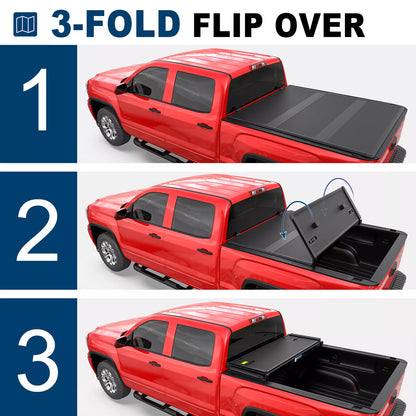 MOSTPLUS 6.5FT FRP Hard Bed Tonneau Cover for 2014-2019 Chevy Silverado GMC Sierra 1500