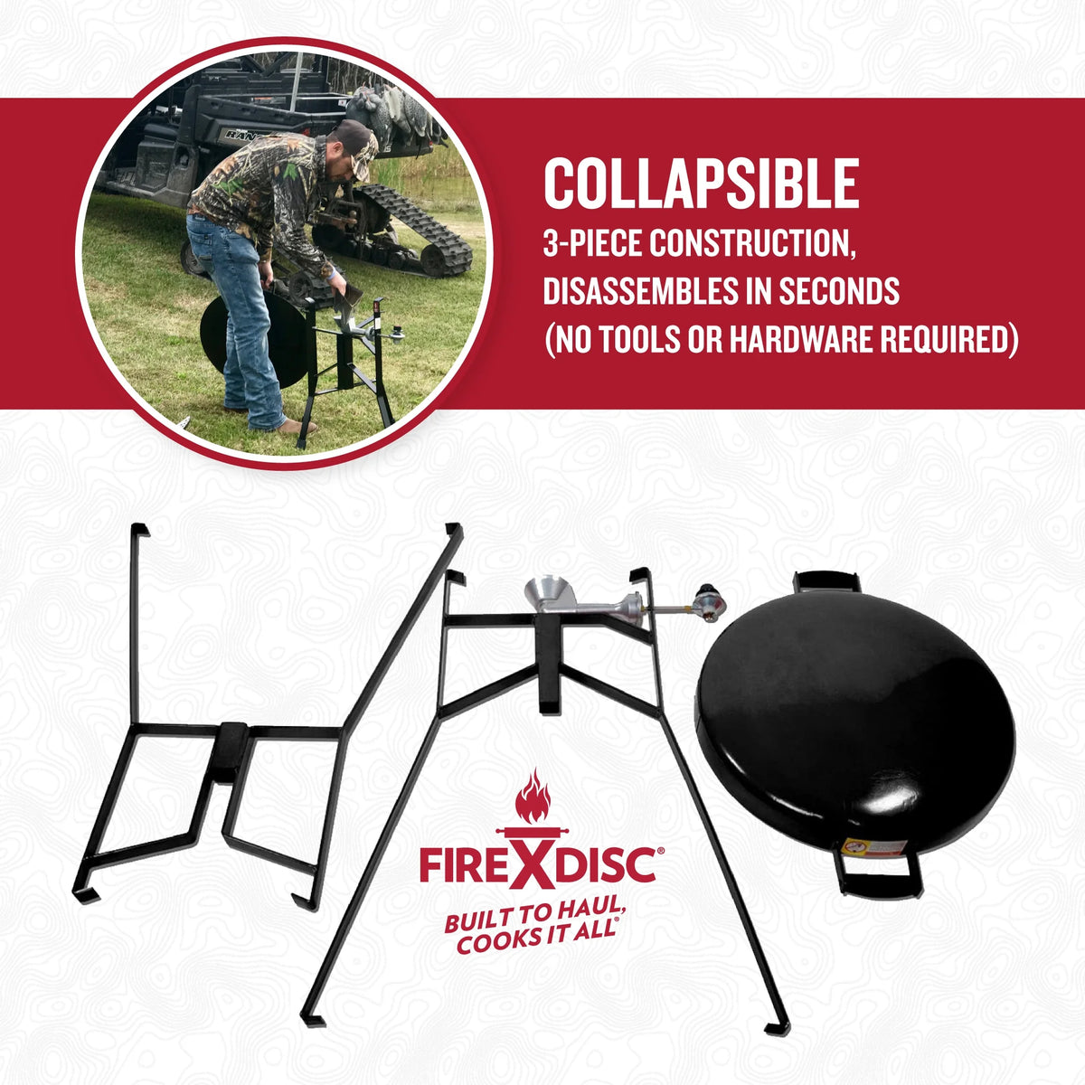 FIREDISC Original 380 Tall Outdoor Portable Propane Cooker in Fireman Red