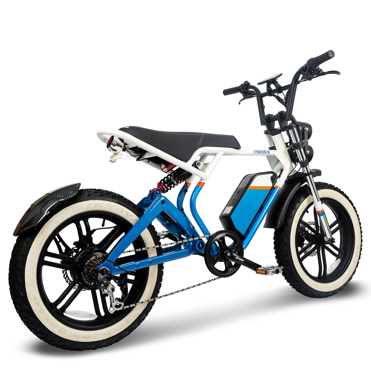 Phantomgogo Electric Bike for Adults Electric Bicycle with Fat Tire Ebike with Full suspension Montiain bike Max Load 330LB, 7 Speed, Removable Battery Moped E-Bike