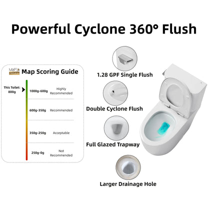 Los Flexi 21" Extra Tall Toilet for Seniors, ADA Compliant Two-Piece Skirted Toilet with Cyclone Flush, Elongated Bowl, Soft-Close Seat, Chrome Lever, 1.28 GPF, 12" Rough-In