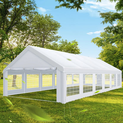 COBIZI 20'x 40' Large Heavy Duty Outdoor Canopy Party Tent & Carport, Upgraded Wedding Event Shelter Gazebo with 8 Removable Sidewalls, Big Tent for Birthday Party, Outdoor Event, Wedding, White