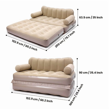 3-Min Fast Inflation Sofa Bed with Pump, Foldable Inflatable Couch for Indoor & Outdoor Camping, Guest Bed, Minimalist Modern Inflatable Furniture