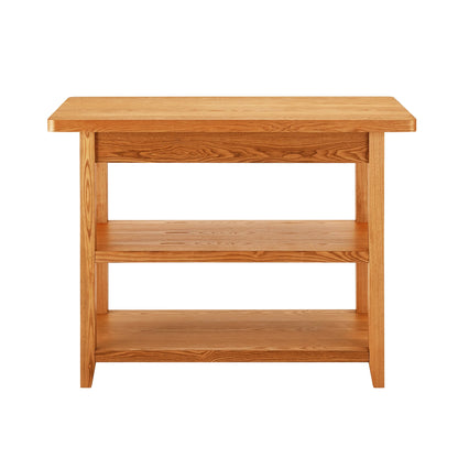 Better Homes & Gardens Reading Wood Kitchen Island with 2 Shelves and Drawers, Walnut Color