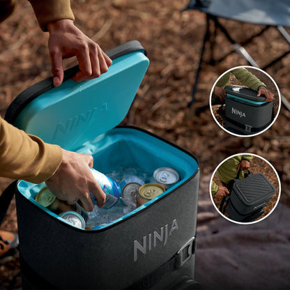 Ninja Outdoor FrostVault Go 24-Can Soft Cooler with Cold Dry Zone, Lakeshore Blue - FF124NV