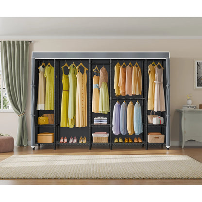 VIPEK V50 Extra Large Portable Closet Rack Bedroom Armoire Freestanding Wardrobe Closet, Heavy Duty Clothes Rack Multi-Functional Metal Clothing Rack for Hanging Clothes, Max Load 1300lbs, Black
