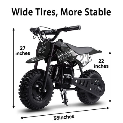 TOXOZERS Dirt Bike for Kids,Gas-Powered Mini Pit Bike with 13 Inch Knobby Tires,25 MPH,Rear Disc Brake,Supports up to 175 lbs,Begin-ner Off Road Motorcycle for Boys Girls,Blue