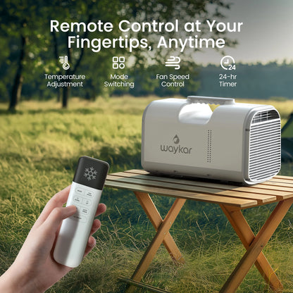 Waykar 4500BTU Portable Air Conditioner for Tent, Camping, RV, 130 Sq. Ft., Low Noise, Remote Control