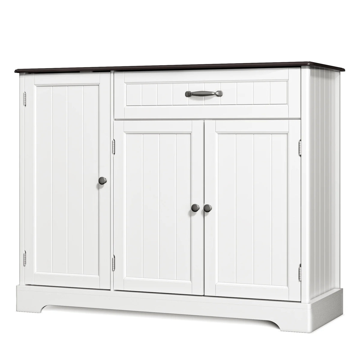 Coffee Bar, Lofka 42" Kitchen Storage Cabinet, Sideboard Buffet Cabinet with 8 Shelves, 1 Drawer