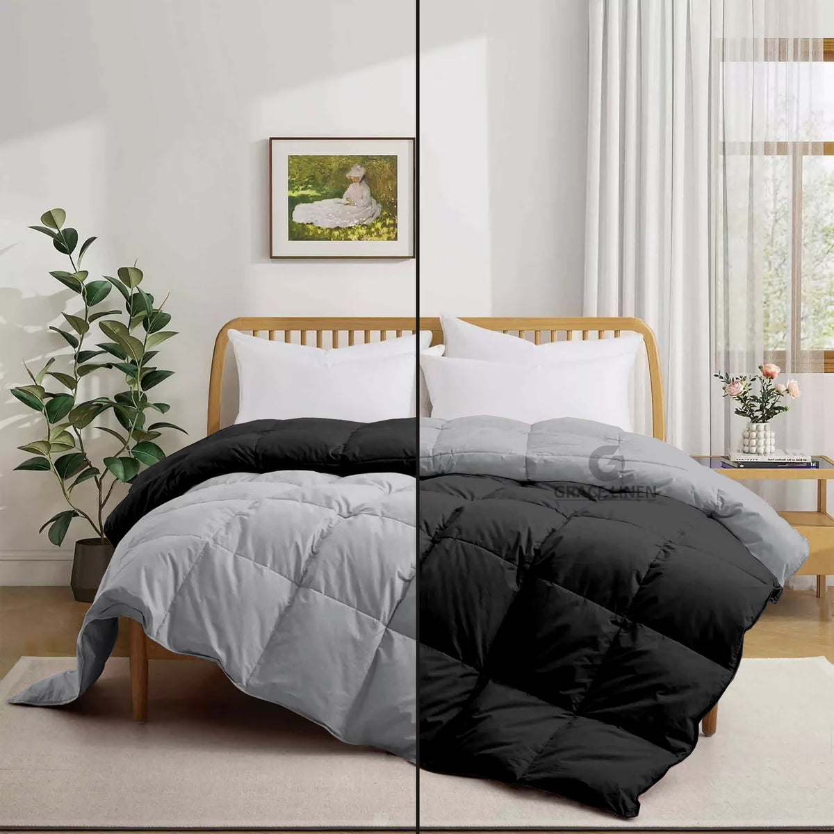Bedding Comforter Cal King Size, Duvet Insert, Quilted Comforter with Corner Tabs, All Season Lightweight Quilt, Down Alternative Hotel Comforter Cal King Size 96X102 Baby Pink