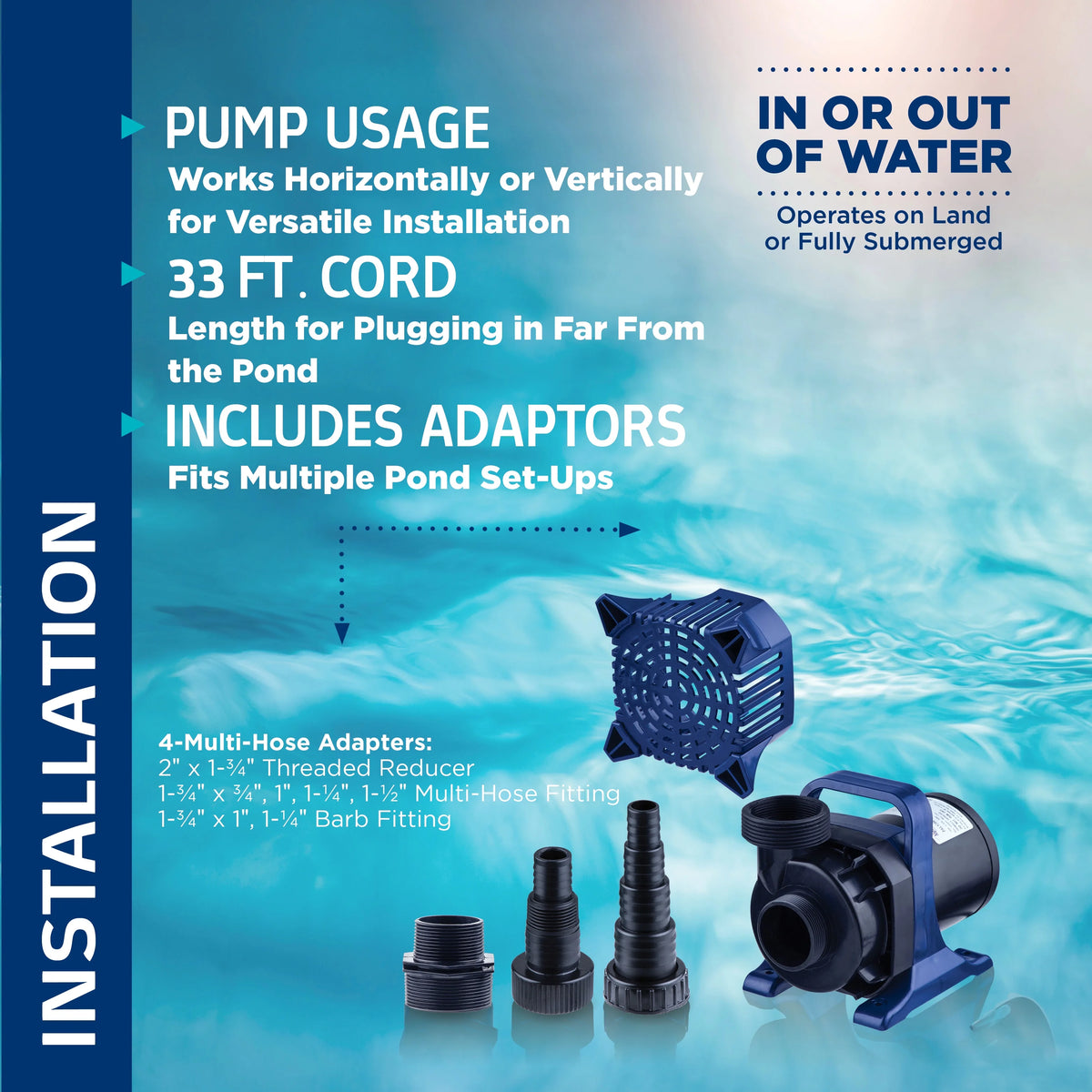Alpine Corporation 2100 GPH Cyclone Pond Pump Submersible