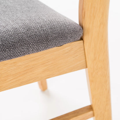 GDFSTUDIO Mid Century Modern Fabric Upholstered Rubberwood Dining Chairs, Set of 2, Dark Gray and Walnut