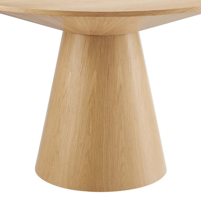 47 Inch Dining Table, Walnut, Wood, Round, Kitchen Cafe Bistro Hospitality Restaurant, Modern Contemporary HB34409