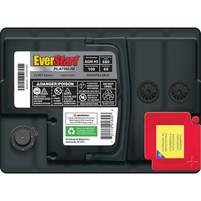 EverStart Platinum BOXED AGM Automotive Battery, Group Size H5 / LN2 / 47 12 Volt, 680 CCA 105RC