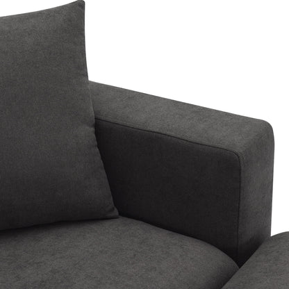 Harper & Bright Designs Modern Sectional Sofa 3 Seat Couch with Ottoman, Upholstered L Shaped Cloud Couch for Small Space Apartment Office, White