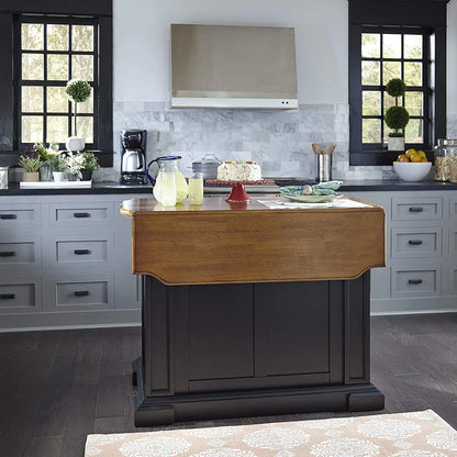 Homestyles Americana Wood Kitchen Island in Black