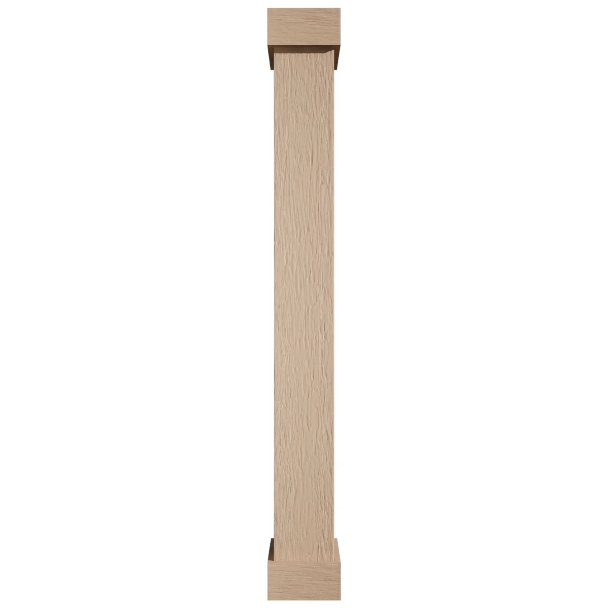 Ekena Millwork 18"W x 5'H Hand Hewn Endurathane Faux Wood Non-Tapered Square Column Wrap with Standard Capital & Base