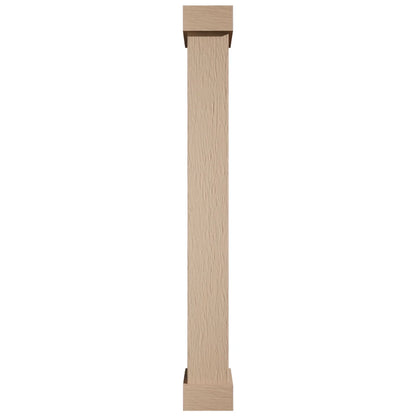 Ekena Millwork 18"W x 5'H Hand Hewn Endurathane Faux Wood Non-Tapered Square Column Wrap with Standard Capital & Base