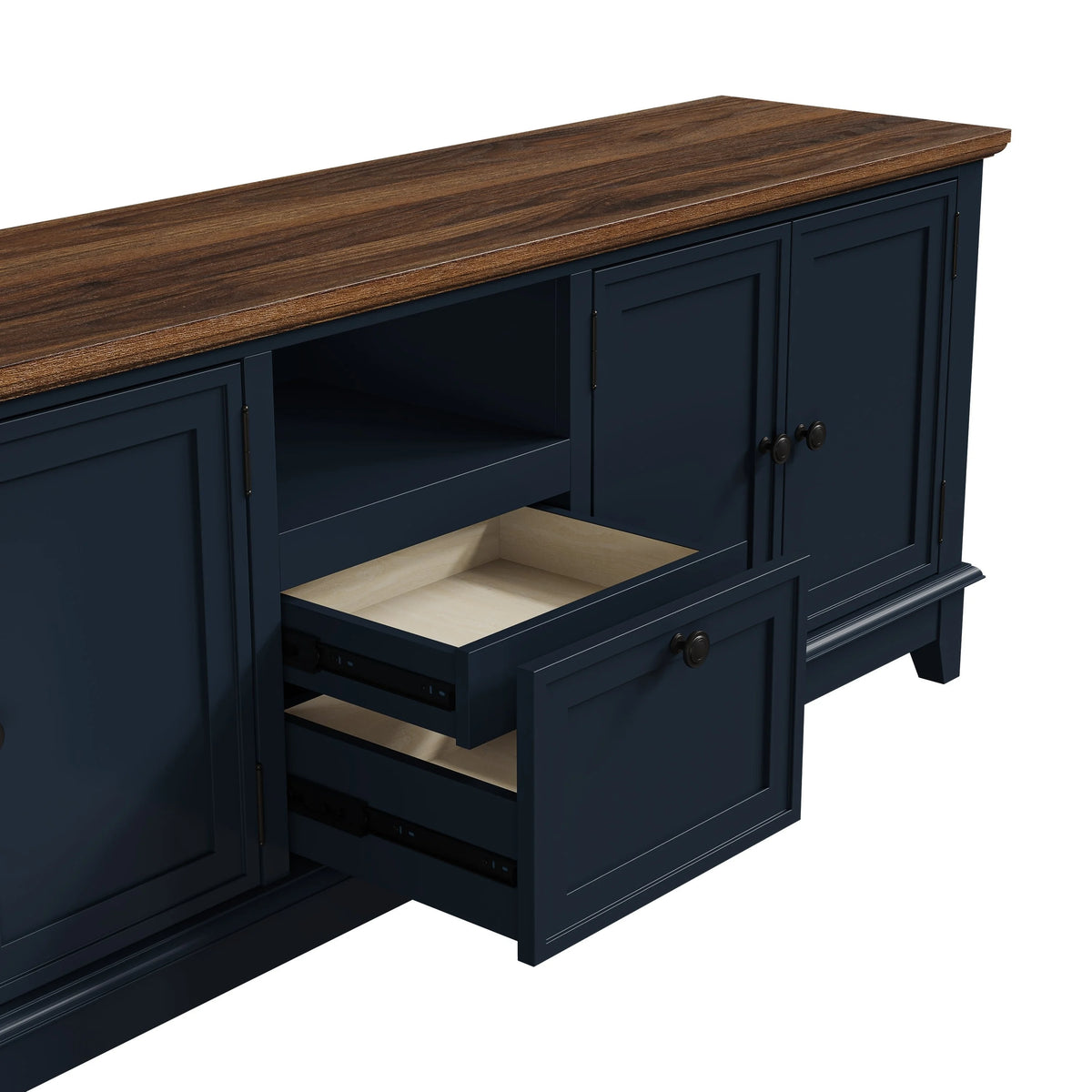 FESTIVO Rustic 72-Inch TV Stand with Adjustable Shelves, Hidden Storage - 72" in Width Light Grey